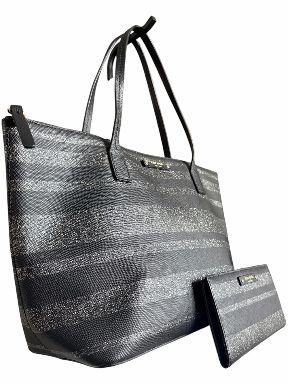 Kate Spade Haven Lane Hani Glitter Stripe Tote & Wallet